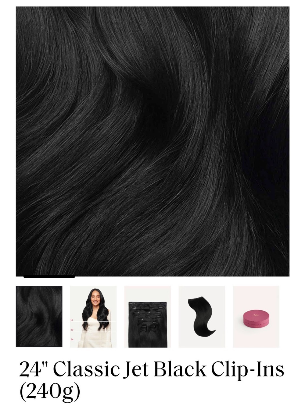 Lucy Black Hair Extension Pieces 24 inch 240 g color 1